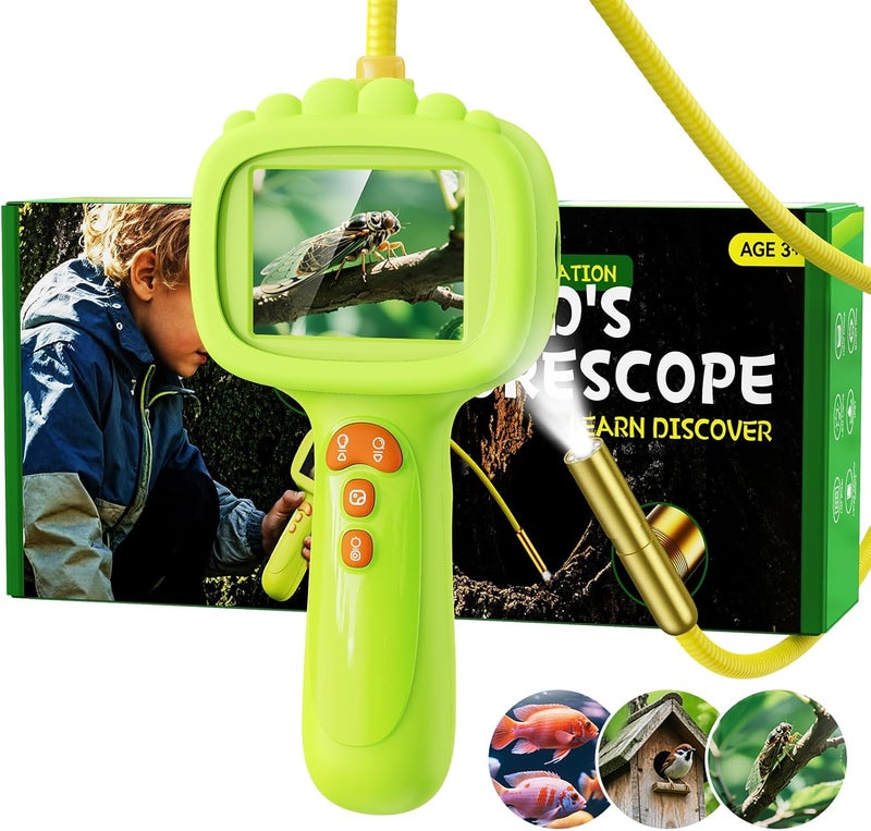 Ashfly Borescope Snake Camera with Light for Kids, Outdoor Educational STEM Toys, Science Gifts for 5 Year Old Boy, Camping Nature Activities, Best Birthday Gift for Boys, Girls Ages 4,5,6,7,8,9,10(Green) - Image 1